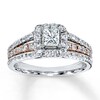 Thumbnail Image 1 of Previously Owned Diamond Ring 1-1/5 ct tw Princess-cut 14K Two-Tone Gold