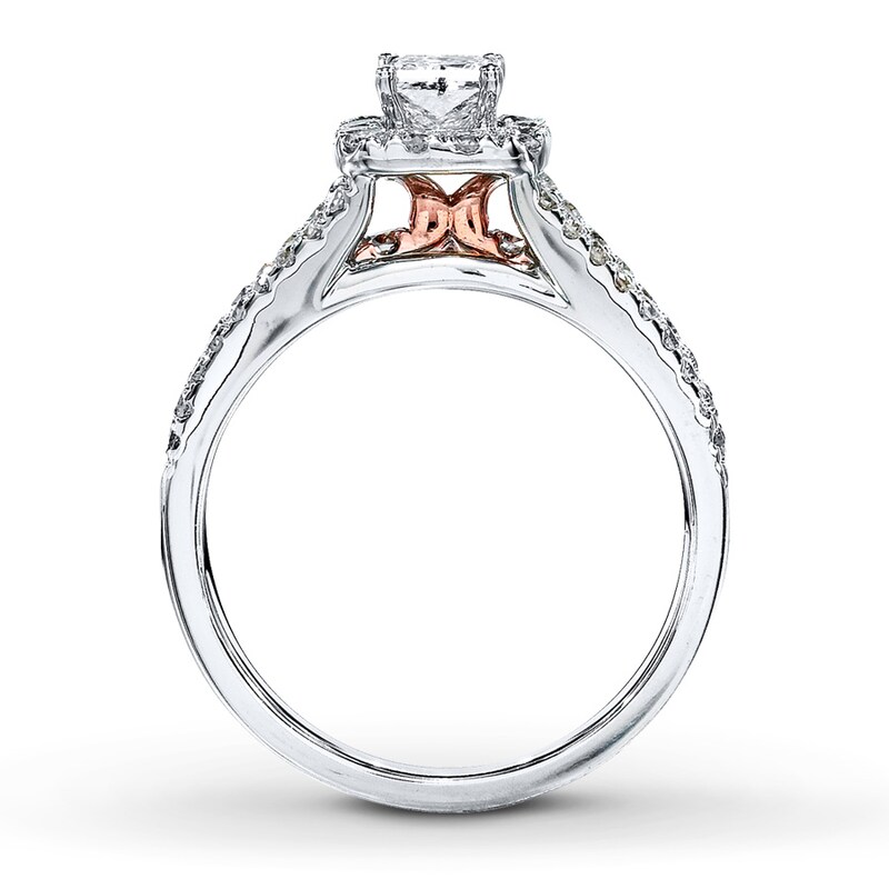 Main Image 2 of Previously Owned Diamond Ring 1-1/5 ct tw Princess-cut 14K Two-Tone Gold