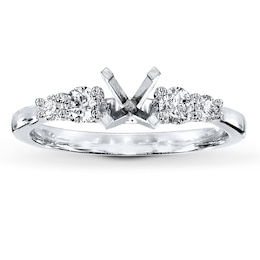 Previously Owned Diamond Ring Setting 3/8 ct tw Round-cut 14K White Gold