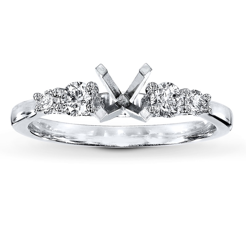 Main Image 1 of Previously Owned Diamond Ring Setting 3/8 ct tw Round-cut 14K White Gold