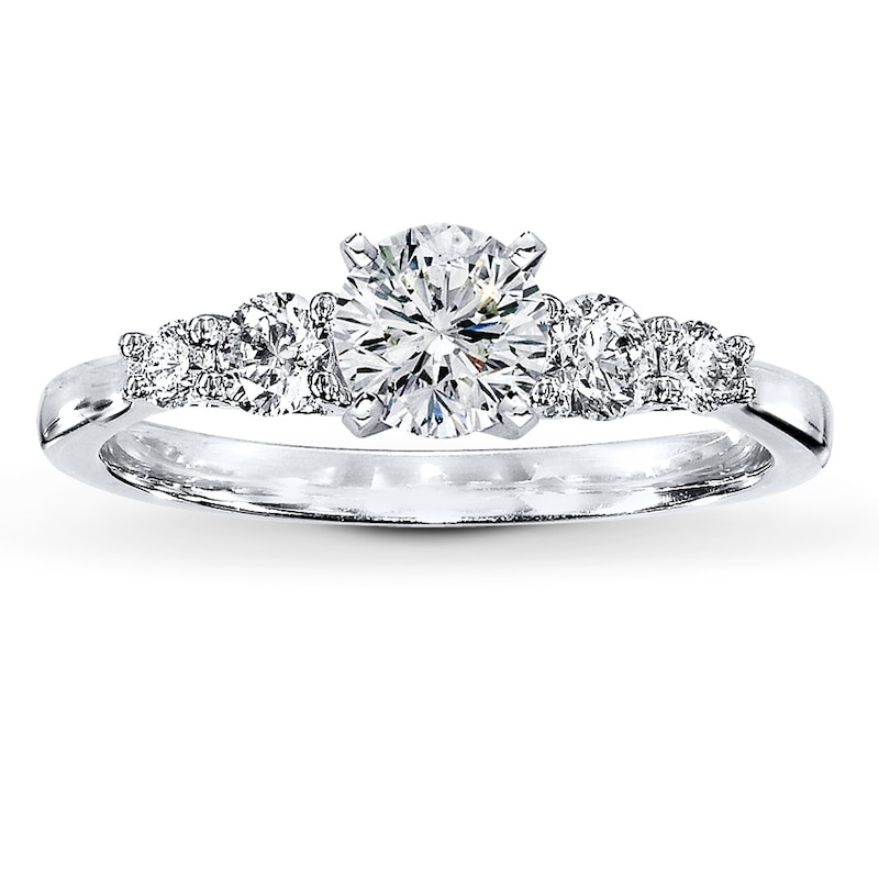 Main Image 3 of Previously Owned Diamond Ring Setting 3/8 ct tw Round-cut 14K White Gold