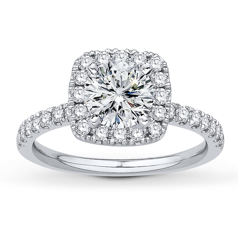Main Image 3 of Previously Owned Colorless Diamond Ring Setting 5/8 ct tw Round 14K White Gold