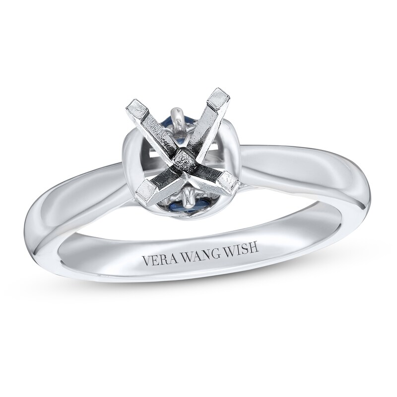 Main Image 1 of Previously Owned Vera Wang WISH Ring Setting Natural Sapphires 14K White Gold