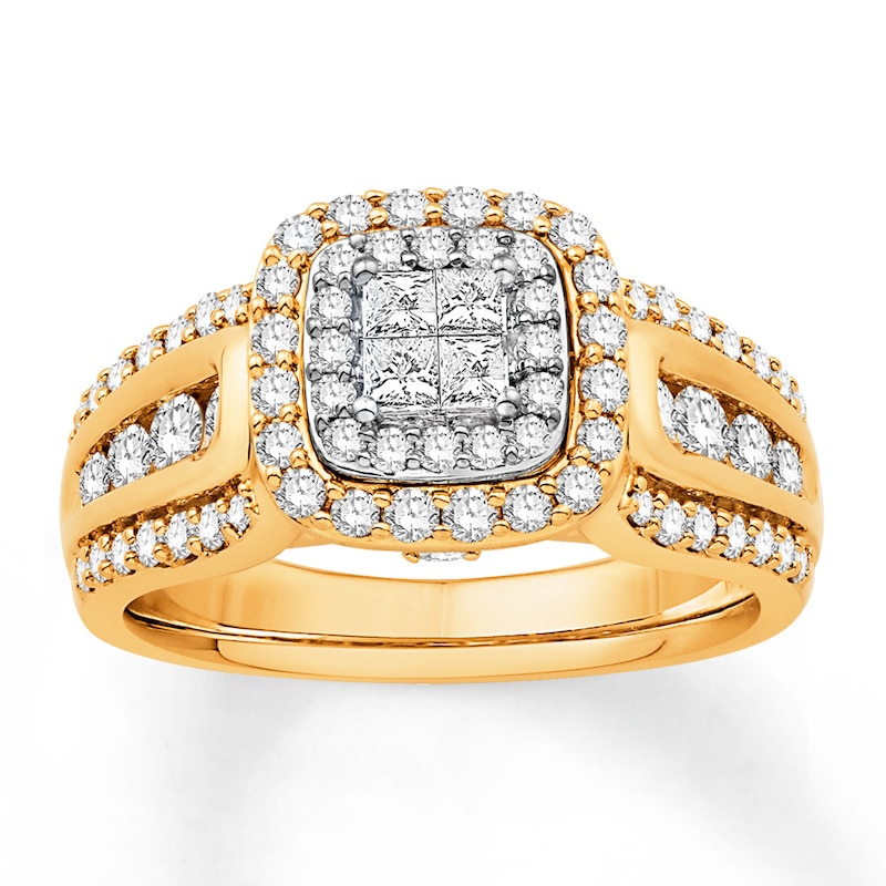 Previously Owned Diamond Ring 1 ct tw Princess-cut 14K Two-Tone Gold
