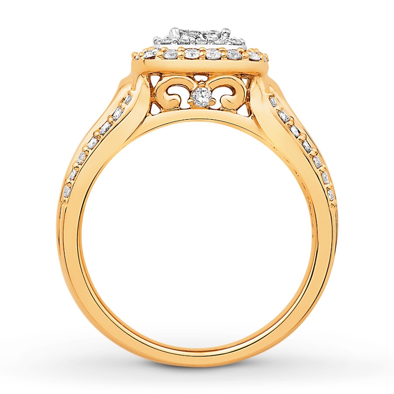 Main Image 2 of Previously Owned Diamond Ring 1 ct tw Princess-cut 14K Two-Tone Gold