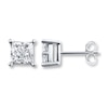 Thumbnail Image 0 of Previously Owned Diamond Earrings 1 ct tw Princess-cut 14K White Gold
