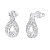 Thumbnail Image 1 of Previously Owned Interwoven Diamond Earrings 1/8 ct tw Round-cut Sterling Silver