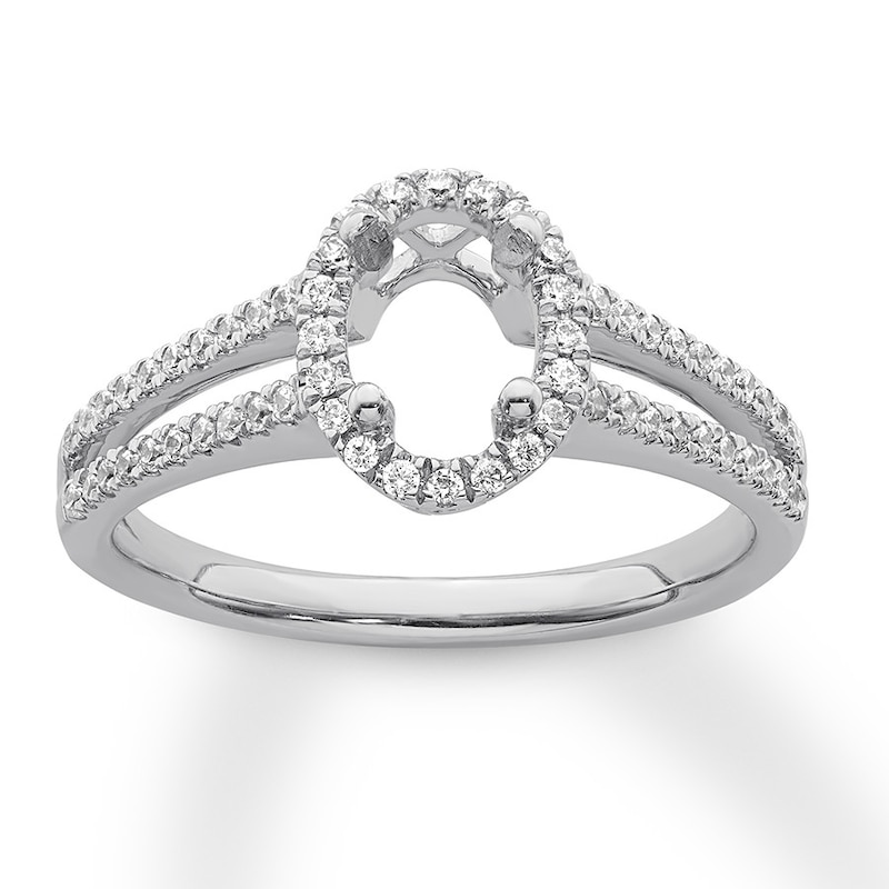 Main Image 1 of Previously Owned Diamond Ring Setting 1/3 carat tw Round 14K White Gold