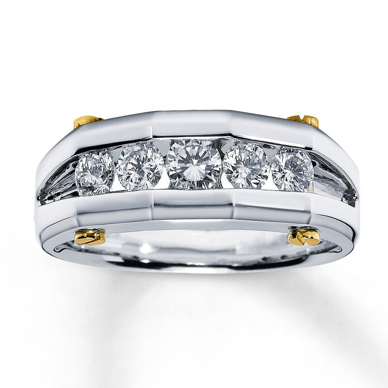 Main Image 1 of Previously Owned Men's Diamond Band 1 carat tw Round-cut 14K White Gold