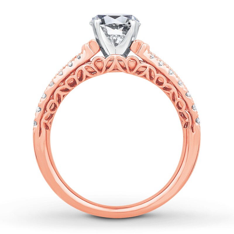 Main Image 2 of Previously Owned Diamond Ring Setting 1/2 ct tw Round-cut 14K Rose Gold