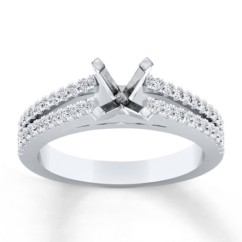 Main Image 1 of Previously Owned Diamond Ring Setting 1/3 carat tw Round 14K White Gold