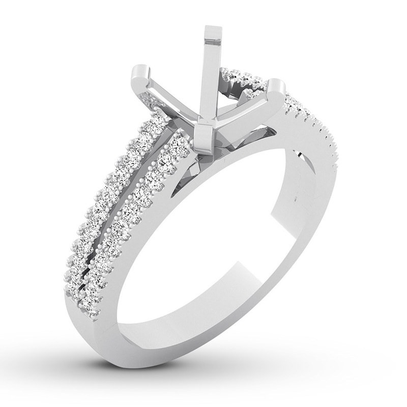 Main Image 4 of Previously Owned Diamond Ring Setting 1/3 carat tw Round 14K White Gold