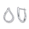 Thumbnail Image 1 of Previously Owned Diamond Hoop Earrings 1 ct tw Round-cut 14K White Gold