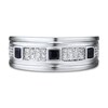 Thumbnail Image 4 of Previously Owned Men's Diamond Ring 1/3 ct tw Blue Sapphire 10K White Gold