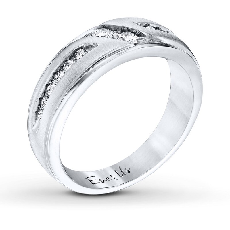 Main Image 2 of Previously Owned Ever Us Men's Two-Stone Ring 1/2 ct tw Diamonds 14K White Gold