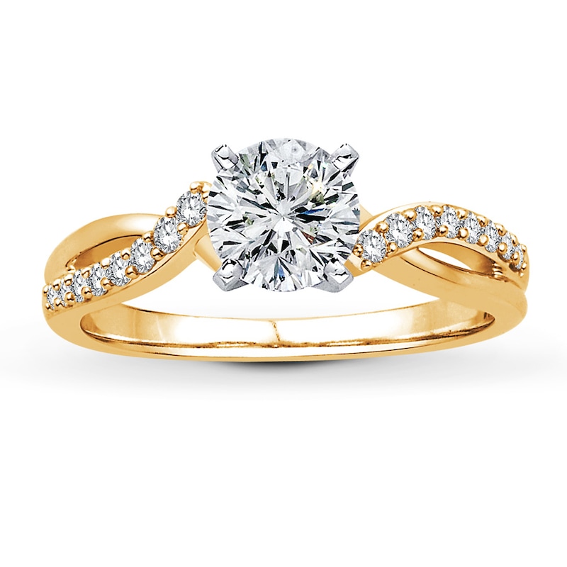 Main Image 3 of Previously Owned Diamond Engagement Ring Setting 1/6 carat tw 14K Yellow Gold