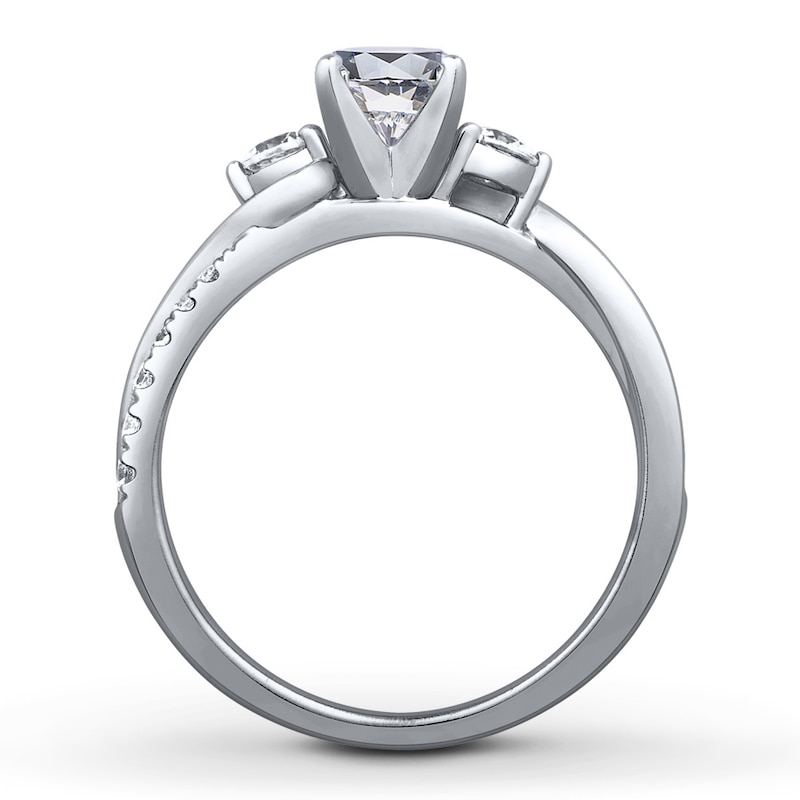 Main Image 2 of Previously Owned Colorless Diamond Ring Setting 3/8 ct tw Round 14K White Gold