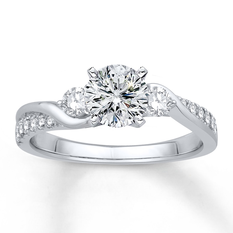 Main Image 3 of Previously Owned Colorless Diamond Ring Setting 3/8 ct tw Round 14K White Gold