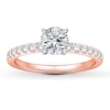 Previously Owned Colorless Diamond Ring Setting 3/8 carat tw Round 14K Rose Gold