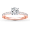 Thumbnail Image 3 of Previously Owned Colorless Diamond Ring Setting 3/8 carat tw Round 14K Rose Gold