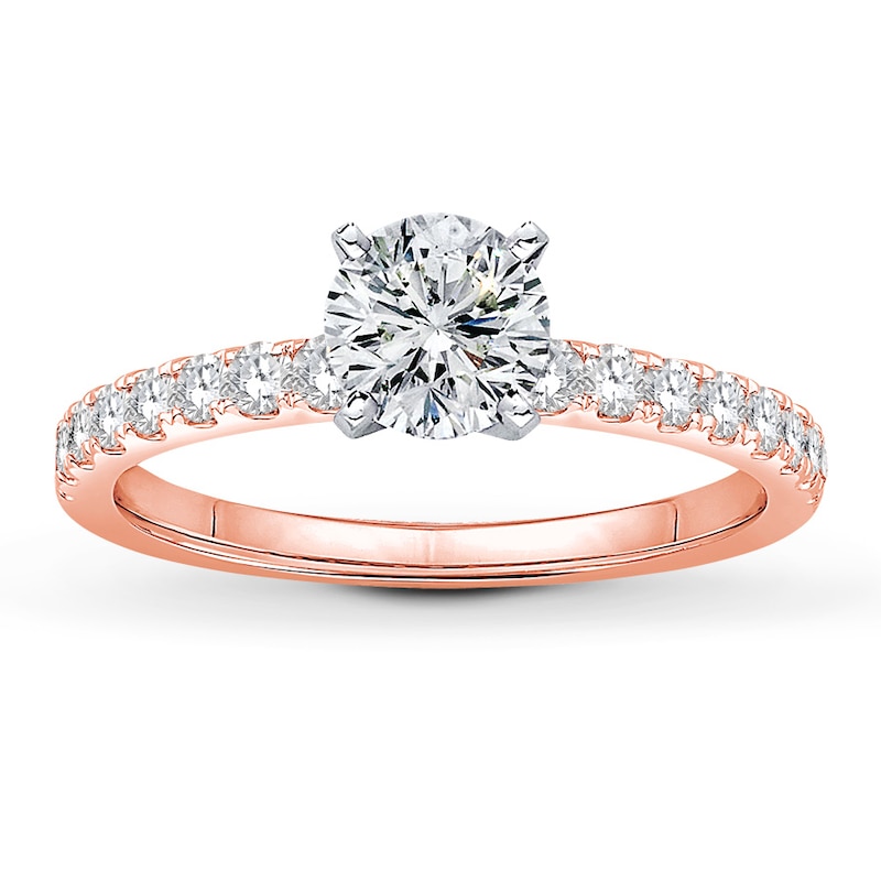 Main Image 3 of Previously Owned Colorless Diamond Ring Setting 3/8 carat tw Round 14K Rose Gold