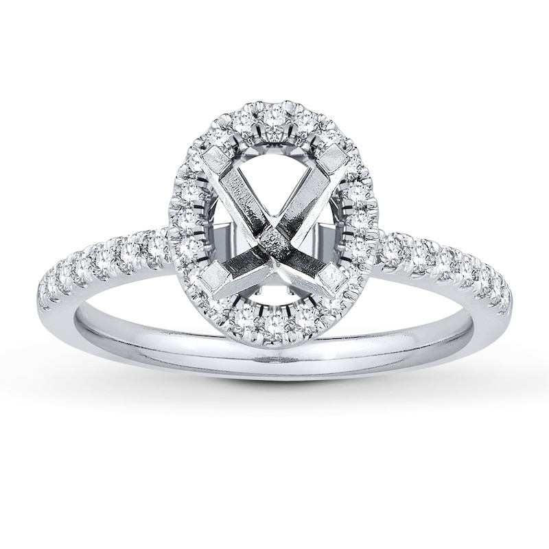 Main Image 1 of Previously Owned Colorless Diamond Ring Setting 1/2 ct tw Round 14K White Gold