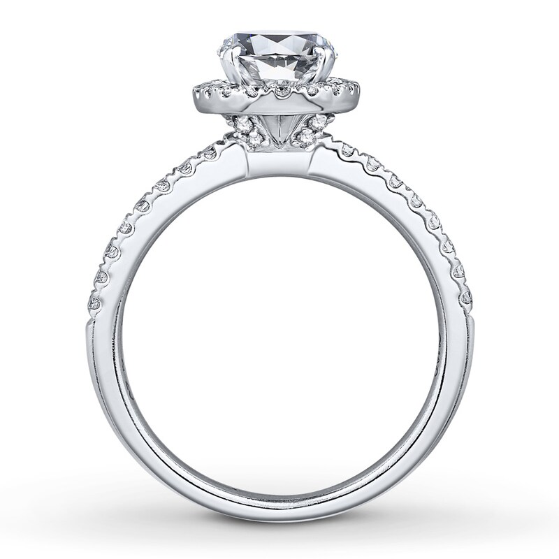 Main Image 2 of Previously Owned Colorless Diamond Ring Setting 1/2 ct tw Round 14K White Gold