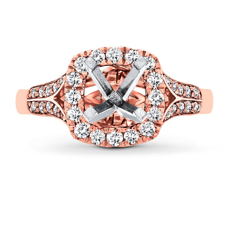 Main Image 1 of Previously Owned Diamond Engagement Ring Setting 1/2 carat tw 14K Rose Gold