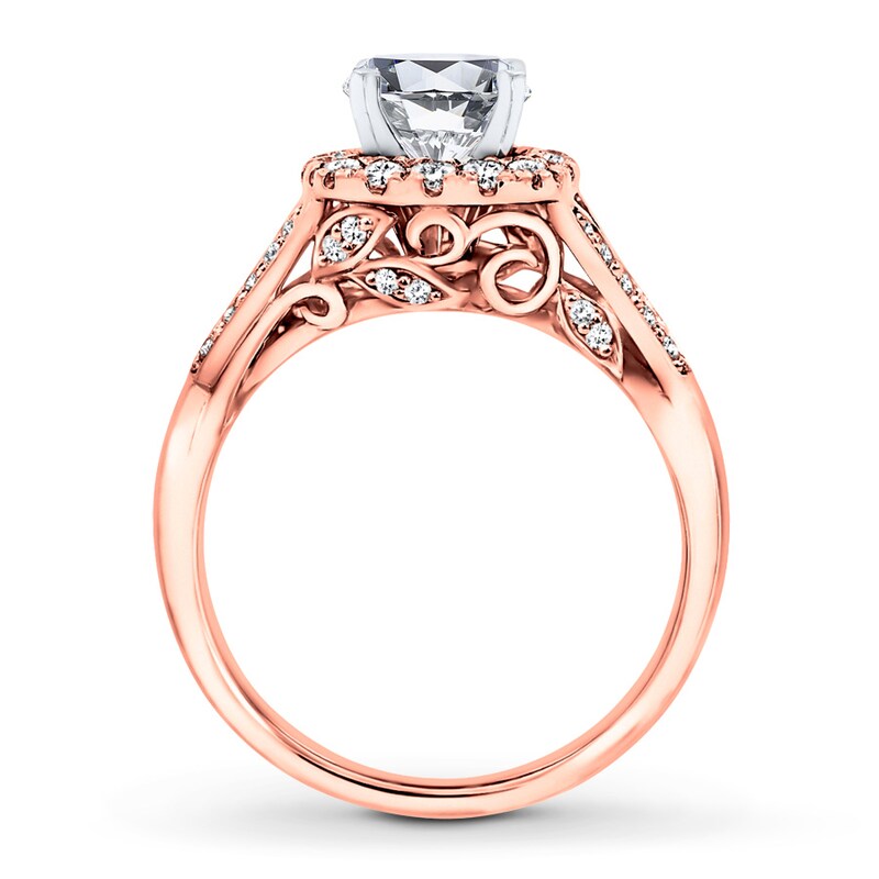 Main Image 2 of Previously Owned Diamond Engagement Ring Setting 1/2 carat tw 14K Rose Gold
