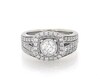 Thumbnail Image 1 of Previously Owned Round-Cut Diamond Cushion Halo Bridal Set 1-1/5 ct tw 14K White Gold