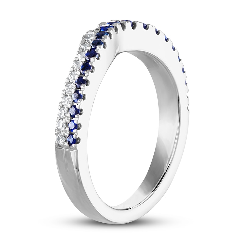 Main Image 2 of Previously Owned Vera Wang WISH Diamond/Sapphire Wedding Band 1/5 ct tw 14K White Gold