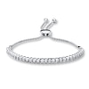 Thumbnail Image 1 of Previously Owned Diamond Bolo Bracelet 1/4 ct tw Round-cut Sterling Silver