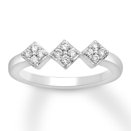 Previously Owned Diamond Midi Ring 1/6 ct tw Round-cut 10K White Gold