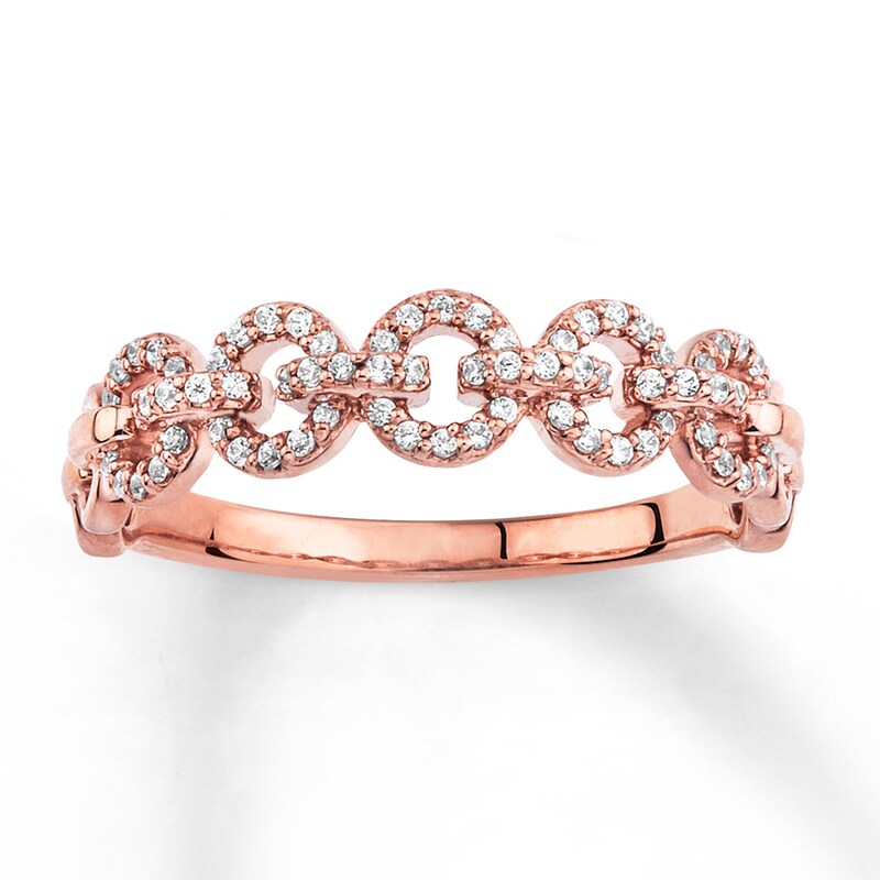 Previously Owned Stackable Ring 1/5 ct tw Diamonds 10K Rose Gold