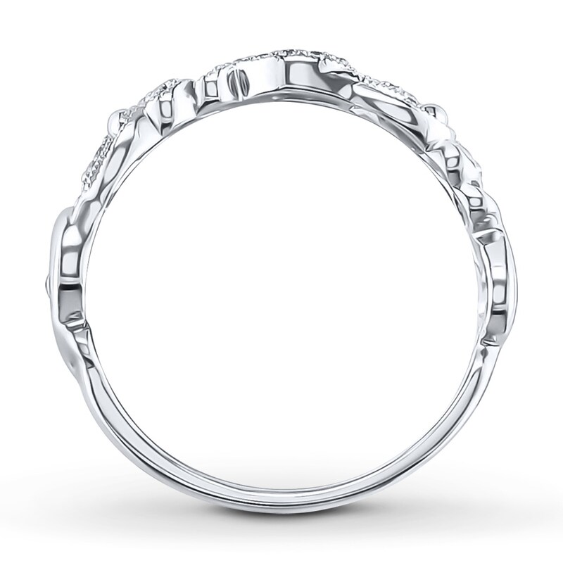 Main Image 2 of Previously Owned Diamond Band 1/10 ct tw Round-cut 10K White Gold