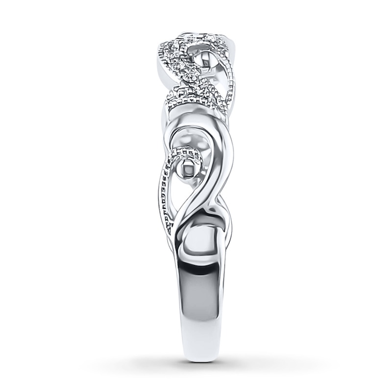 Main Image 3 of Previously Owned Diamond Band 1/10 ct tw Round-cut 10K White Gold