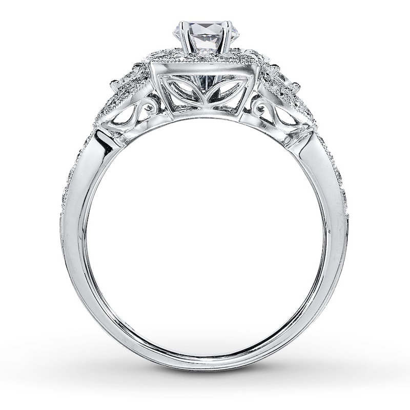 Main Image 2 of Previously Owned Diamond Ring Setting 1/2 ct tw Round 14K White Gold