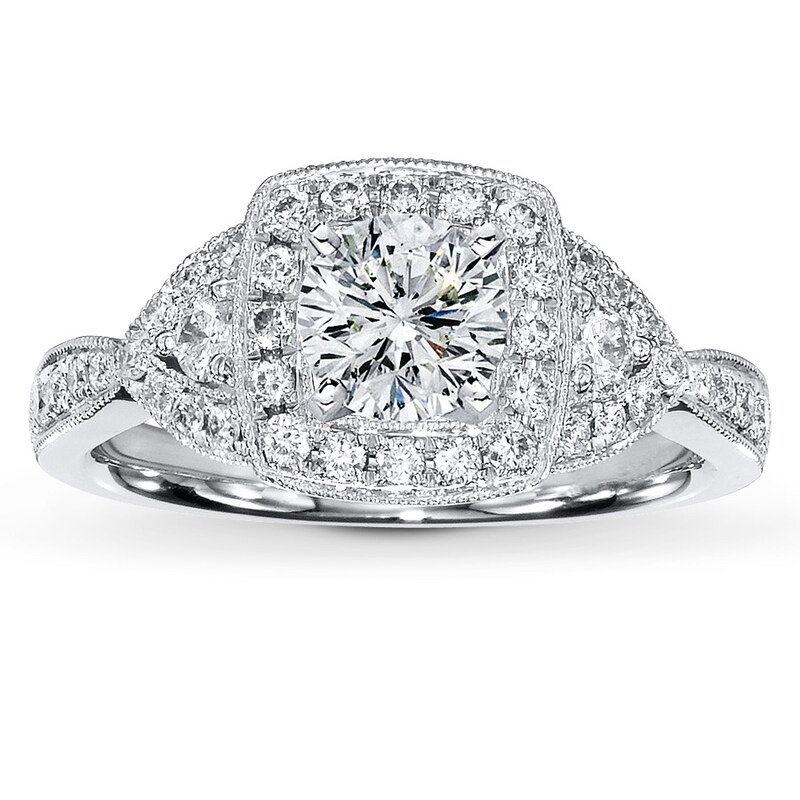 Main Image 3 of Previously Owned Diamond Ring Setting 1/2 ct tw Round 14K White Gold