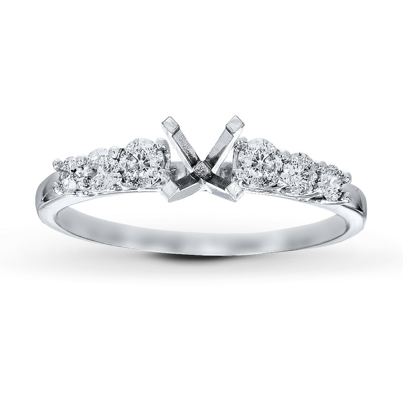Main Image 1 of Previously Owned Diamond Ring Setting 3/8 ct tw Round-cut Platinum