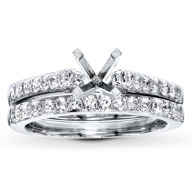 Main Image 1 of Previously Owned Diamond Bridal Setting 5/8 ct tw Round-cut 14K White Gold