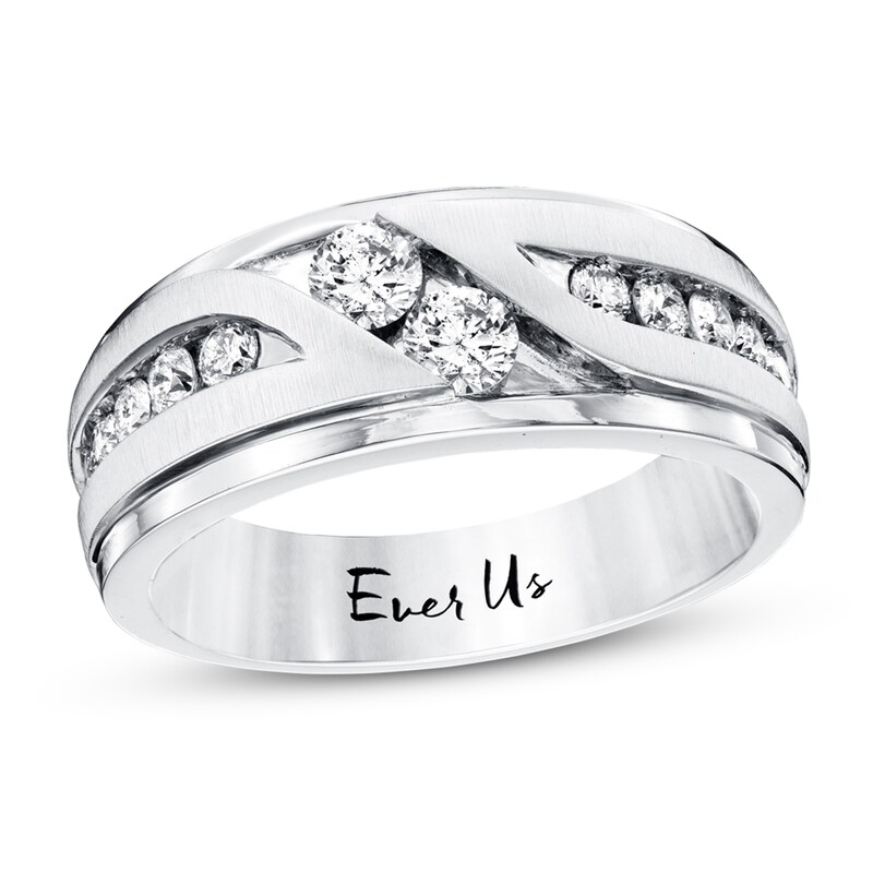 Main Image 1 of Previously Owned Ever Us Men's Two-Stone Ring 1 ct tw Diamonds 14K White Gold