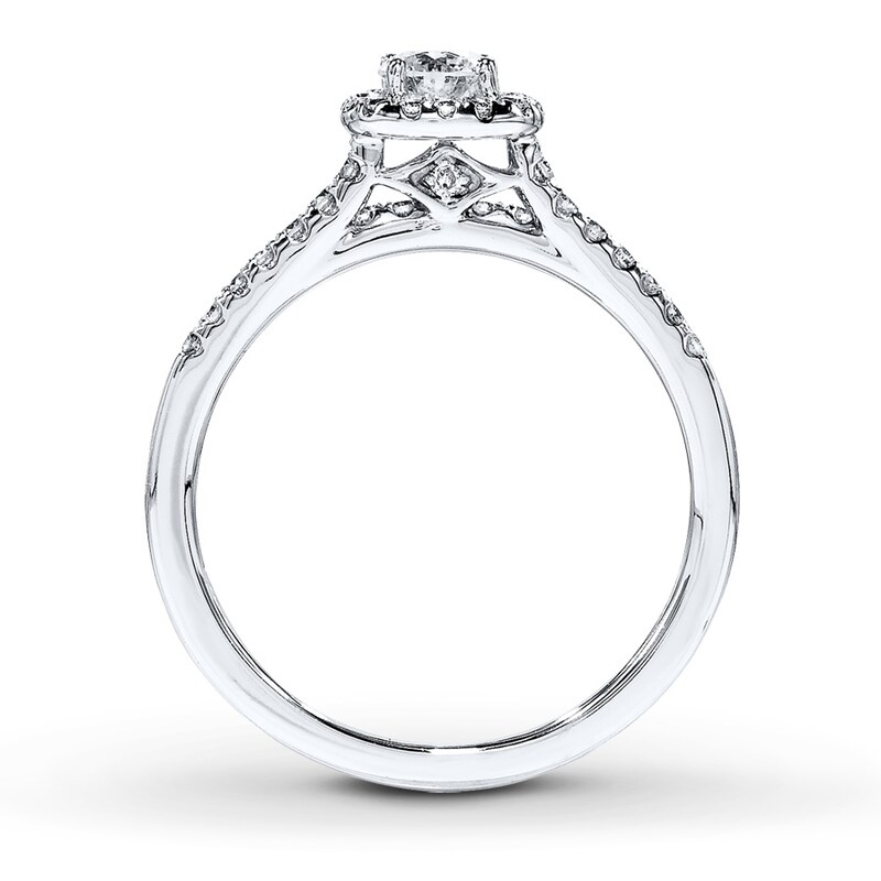 Main Image 2 of Previously Owned Diamond Bridal Set 1/2 ct tw Round 14K White Gold