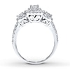 Thumbnail Image 2 of Previously Owned Diamond 3-Stone Ring 7/8 ct tw Princess/Round 14K White Gold