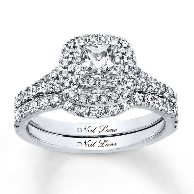 Main Image 1 of Previously Owned Neil Lane Bridal Set 1-1/3 ct tw Diamonds 14K White Gold