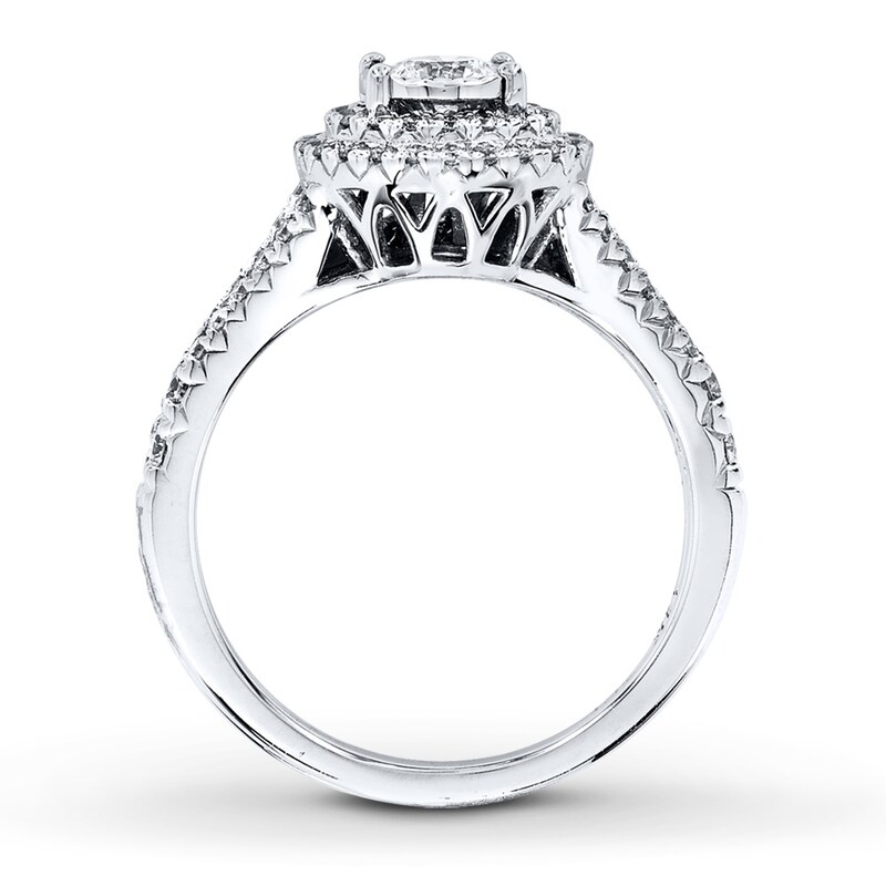 Main Image 2 of Previously Owned Diamond Bridal Set 1 ct tw Round-cut 14K White Gold
