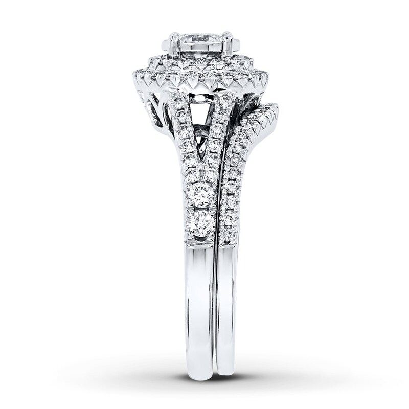 Main Image 3 of Previously Owned Diamond Bridal Set 1 ct tw Round-cut 14K White Gold