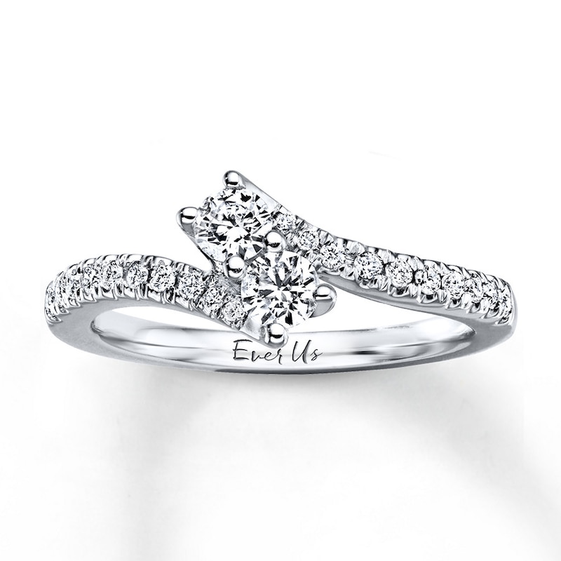 Main Image 1 of Previously Owned Ever Us Two-Stone Ring 1/2 ct tw Diamonds 14K White Gold