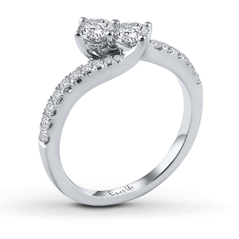 Main Image 2 of Previously Owned Ever Us Two-Stone Ring 1/2 ct tw Diamonds 14K White Gold
