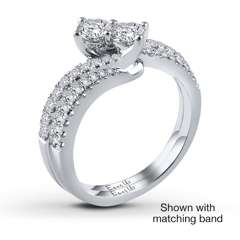 Main Image 3 of Previously Owned Ever Us Two-Stone Ring 1/2 ct tw Diamonds 14K White Gold