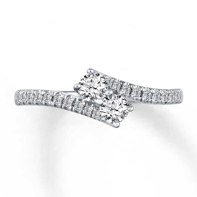Main Image 4 of Previously Owned Ever Us Two-Stone Ring 1/2 ct tw Diamonds 14K White Gold